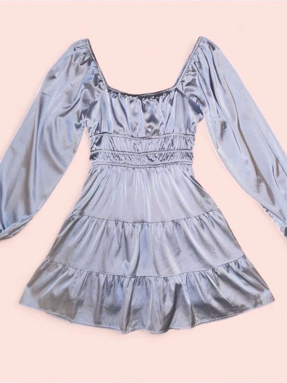 Altar’d State Light Blue Satin Mini Dress – Size XS